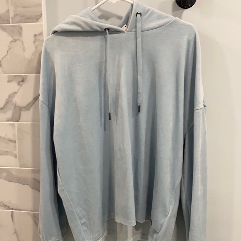 Velour baby blue sweatshirt NWOT